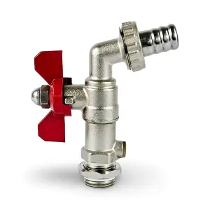 Warmer System 1/2 inch Butterfly Handle Garden Tap with Check Valve and Wallplate Elbow Fixture