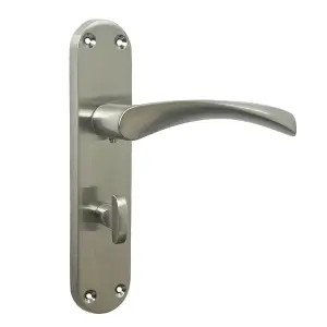 Monja Astrid Door Handles Arched Lever Satin Bathroom Lock