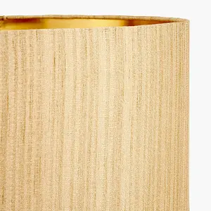 Gold Slubbed Faux Silk Gold Lined Cylinder Lampshade