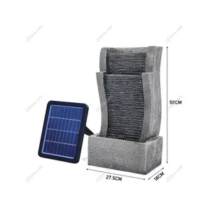 Outdoor Solar Power Garden Water Feature with LED Lights 50cm