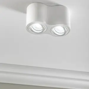 CGC White Twin Curved Ceiling Adjustable Down Spotlights