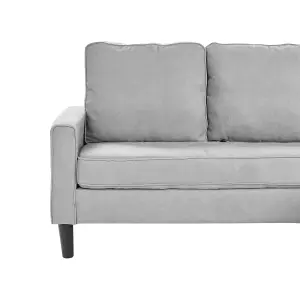 3 Seater Fabric Sofa with Ottoman Light Grey AVESTA