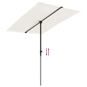 Berkfield Outdoor Parasol with Aluminium Pole 2x1.5 m Sand White