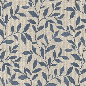 Galerie Utopia Navy/Beige Loose Leaf Wallpaper Roll