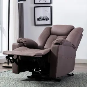 Afton Electric Fabric Single Motor Riser Recliner Lift Mobility Tilt Chair Brown