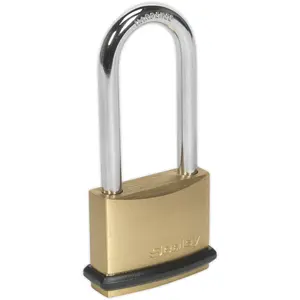 Premium 40mm Brass Padlock with Long Shackle and Anti-Scuff Bumper