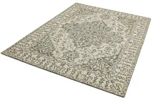 Grey Handmade Luxurious Traditional Rug For Living Room and Bedroom-160cm X 230cm