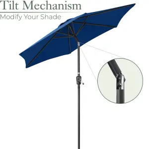 2.4m Crank and Tilt Parasol - Navy