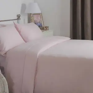 Belledorm Brushed Cotton Duvet Cover Powder Pink (Superking)