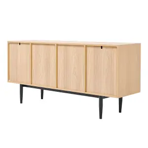 4 Door Rattan Cabinet Cupboard Sideboard Buffet Unit Accent Cabinet