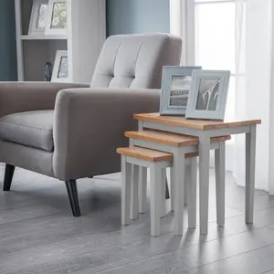 Elvina 3 Piece Nest of Tables Oak/Grey