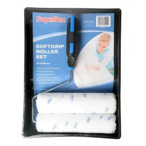 SupaDec Softgrip Paint Roller Set White/Black/Blue (225mm)