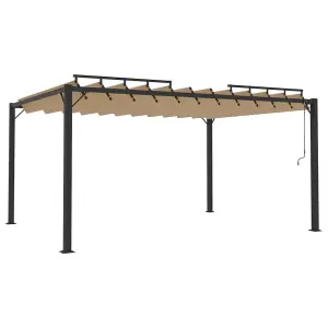 vidaXL Gazebo with Louvered Roof 3x4 m Taupe Fabric and Aluminium