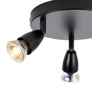 Luminosa Amalfi Ceiling Spotlight Clusters 3 Light Matt Black Paint