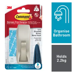 3M Command Modern Large Bath Hook (Holds)2.2kg