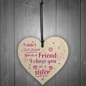 Red Ocean Special FRIEND Sister Gifts Wooden Heart Christmas Friendship Gift Birthday Plaque