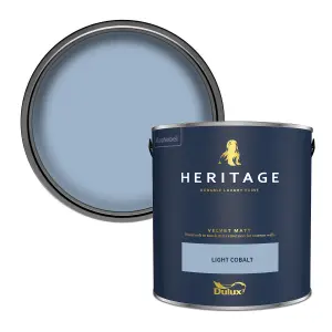 Dulux Trade Heritage Light Cobalt Velvet matt Wall paint, 2.5L