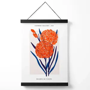 Blue and Orange Allium Flower Market Exhibition Medium Poster with Black Hanger