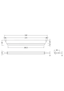 Profile Handle, 240mm (224mm Centres) - Matt Black