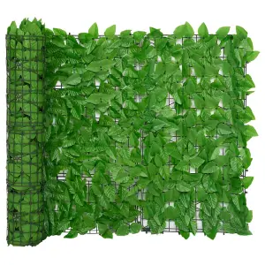 Berkfield Balcony Screen with Green Leaves 400x100 cm