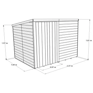 BillyOh Master Tongue and Groove Pent Wooden Shed - Pressure Treated - 8x6 - Windowless