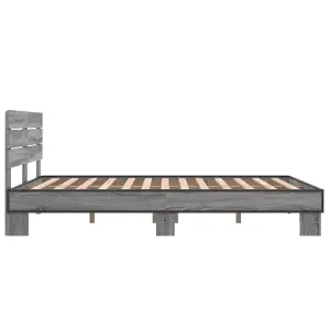 Berkfield Bed Frame without Mattress Grey Sonoma 135x190 cm Double