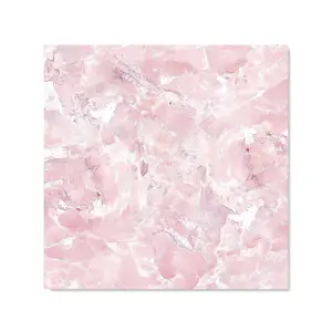 Polished Pink Quartz Effect Premium Glass Kitchen Splashback W600mm x H600mm