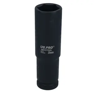 25mm Extra Deep Long Metric MM Impact Socket 1/2" Drive 6 Sided Single Hex