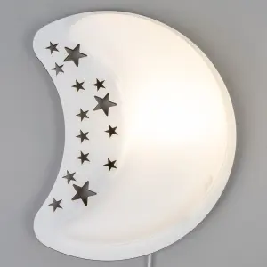 Litecraft White LED Moon Glow Kids Wall Light