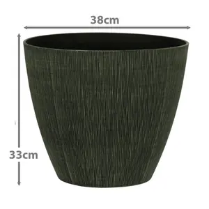 simpa Allure 2PC Natural Textured Plastic Planters 33cm (H) x 38cm (Diameter)