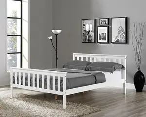 Hampton White Wooden Bed Shaker Style, King