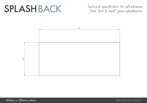 Pearl Glass Bathroom Self Adhesive Splashback 250mm x 600mm x 4mm