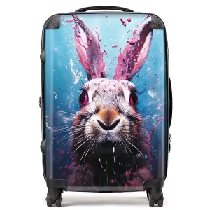 Rabbit Face Splashart Suitcase - Medium