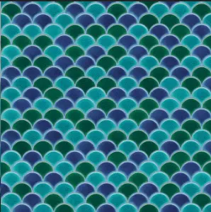 Mosaic sheet in ceramic on net 290mm x 285mm - Blue Wave