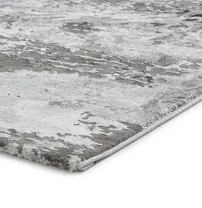 Grey Abstract Modern Easy to Clean Rug For DiningRoom Bedroom and Living Room -200cm X 290cm