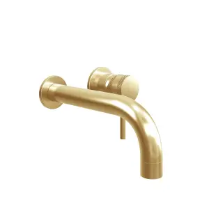 UK Home Living Avalon Core Wall Mounted Basin Tap Brushed Brass