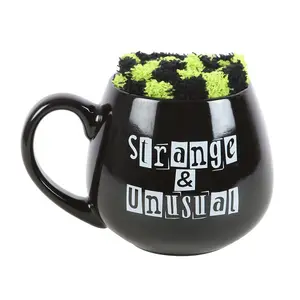 Something Different Strange And Unusual Mug and Sock Set Black/Green (One Size)