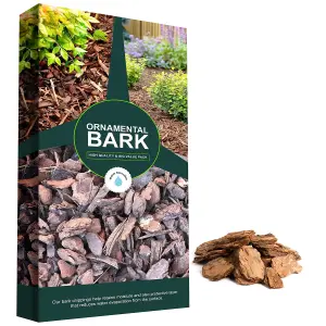 1 Bag (60 Litres) Ornamental Wood Chipping Bark For Decorative Gardens, Landscapes & Paths