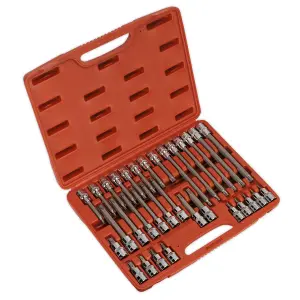 Sealey TRX-Star Socket Bit Set 32 Pieces 1/2" Square Drive Knurled Ring AK2194