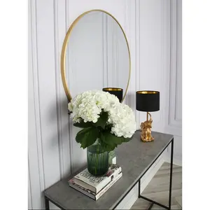 Sasheer - Round Framed Wall Mounted Mirror Gold / 60cm H x 60cm W