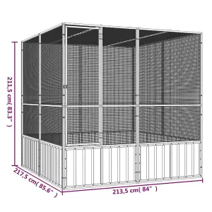 Bird Cage Grey 213.5x217.5x211.5 cm Galvanised Steel