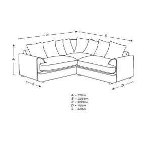 Ferrous Premium Cord Fabric Double Corner Sofa