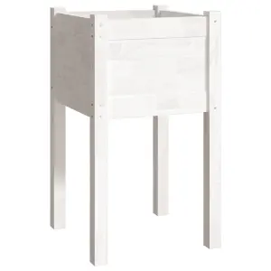 Berkfield Garden Planters 2 pcs White 40x40x70 cm Solid Pinewood