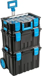 Hogert 4 in 1 Tool Box Set Trolley on Wheels with Handle