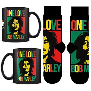 Bob Marley One Love Mug and Sock Set Multicoloured (One Size)