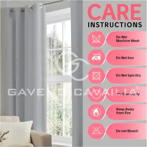 GC GAVENO CAVAILIA Blackout Curtains Bedroom 90X90 Inches 80-90% Blocks Light Thermal Eyelet Curtains For Bedroom, Silver