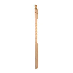 Cambridge Pine Rope Twist Stair Newel Post (H) 1500mm (W) 90mm (D) 43mm