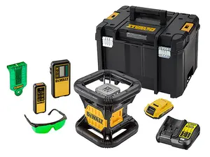 DeWalt DCE079D1G 18v Exterior Green Rotary Laser Level Kit 1 x 2.0ah Battery