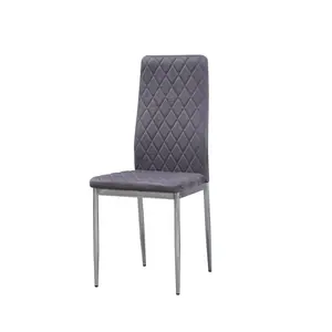 Knisely Velvet Upholstered Side Chair (Set of 6) Dark Grey