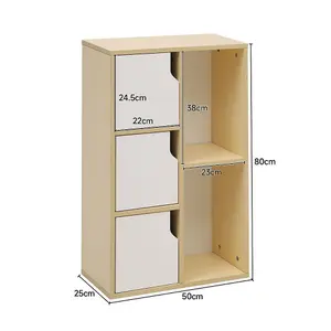 Wooden Storage Shelf Bookcase Cabinet,Freestanding Bookcase Rack Bookshelf